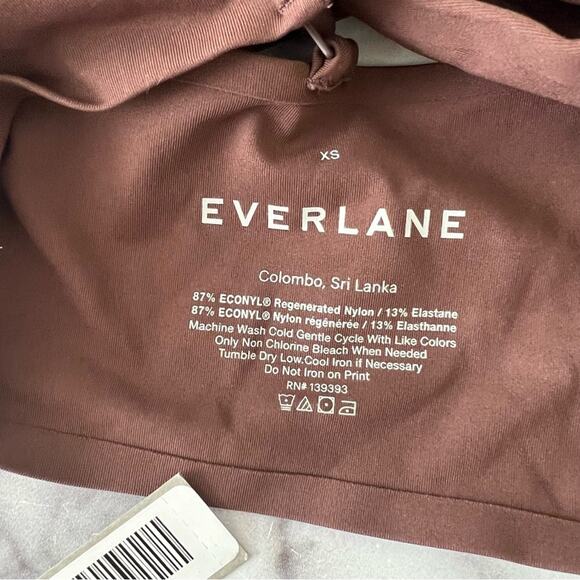 Everlane The Invisible Bra Dark Tan brown long line bralette triangle v-neck - Picture 7 of 8
